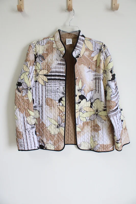 Alfred Dinner Yellow Floral Quilted Light Jacket | 14 Chenille Jacket Brocade Jacket Lace Jacket