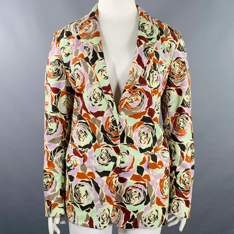 DRIES VAN NOTEN Size 12 Multi Color Cotton Jacket Blazer Cotton Fabric Linen Fabric Terry Fabric DRIES VAN NOTEN Size 12 Multi Color Cotton Jacket Blazer Cotton Fabric Linen Fabric Terry Fabric