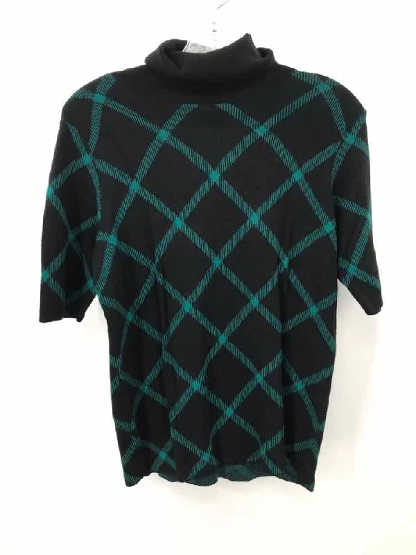 Pre-Owned Ann Taylor Black Size XS Turtleneck Sweater Knit Fabric Woven Fabric Fleece Fabric