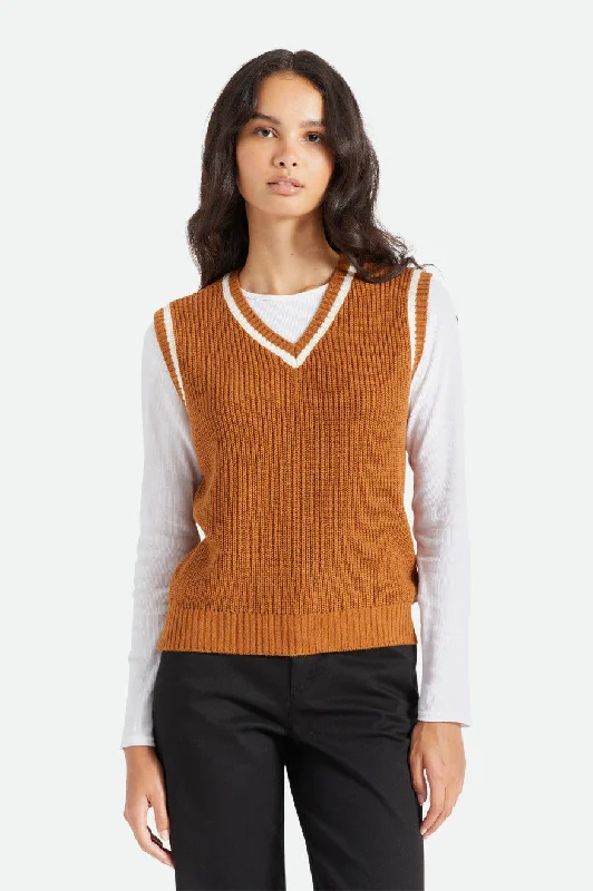 Melody Sweater Vest - Glazed Ginger Mesh Fabric Canvas Fabric Denim Fabric