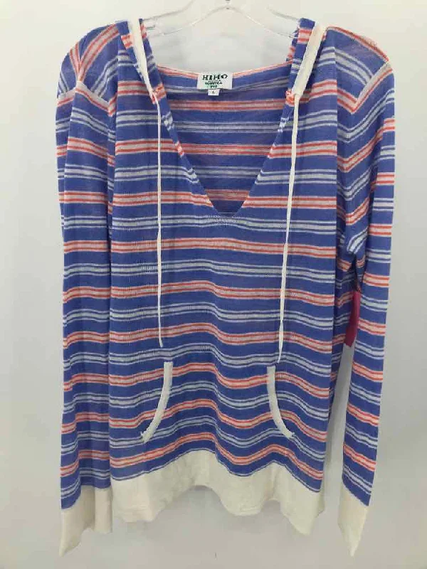 Pre-Owned HIHO Blue Size Large Hoodie Sweater Satin Fabric Silk Fabric Chiffon Fabric