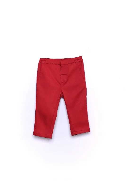 The Perfect Babies Slim Fit Pants - Crimson Red Comfy Cargo Trousers