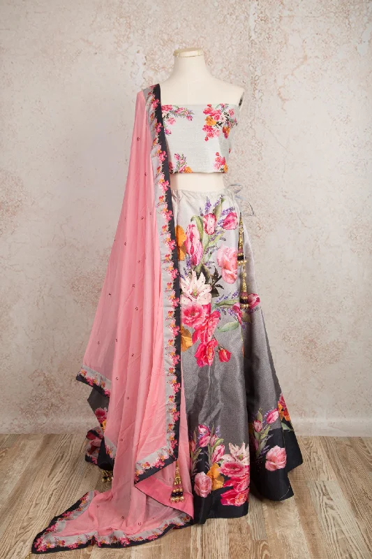 Printed choli & skirt R8_1417 linen skirt relaxed