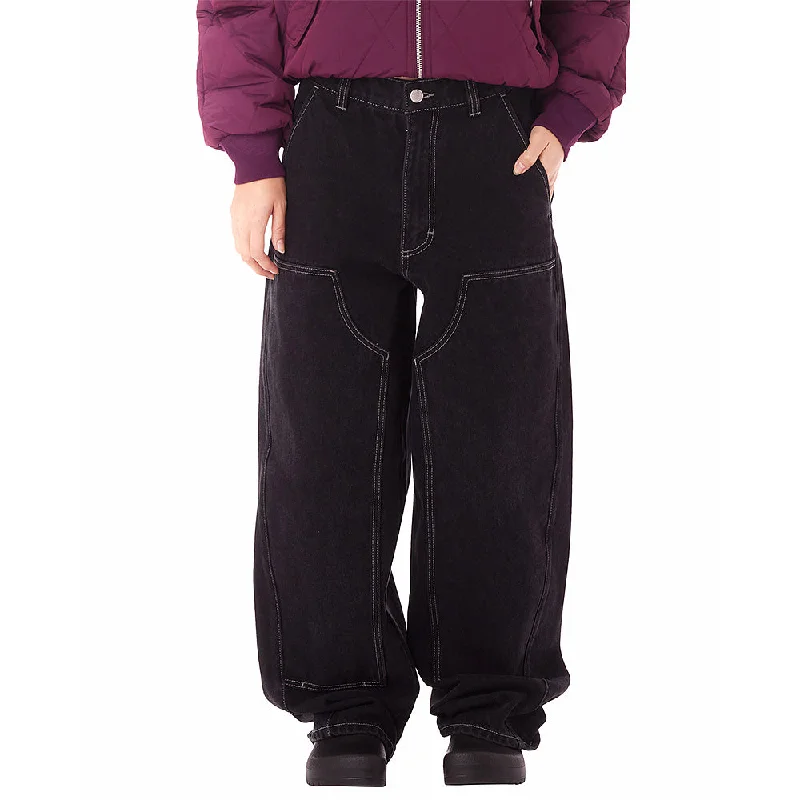 OBEY LEAH II BAGGY DENIM PANT // FADED BLACK Stretch Fit Pants