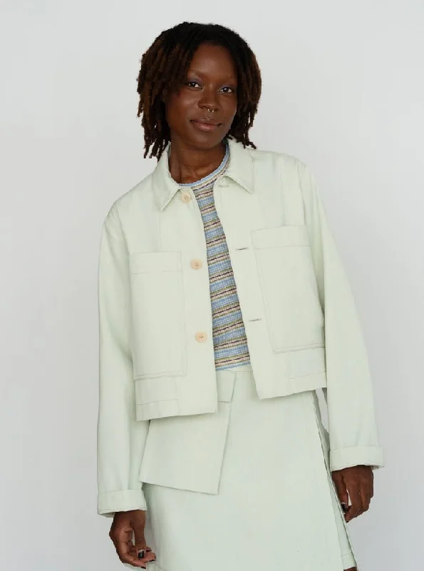 Odeyalo Segreta Jacket - Pale Green (Online Exclusive) Nylon Fabric Polyester Fabric Spandex Fabric Odeyalo Segreta Jacket - Pale Green (Online Exclusive) Nylon Fabric Polyester Fabric Spandex Fabric