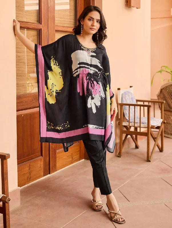 Digitally Printed Viscose Muslin Kaftan-Pant Set 3993 Stylish Slim Trousers