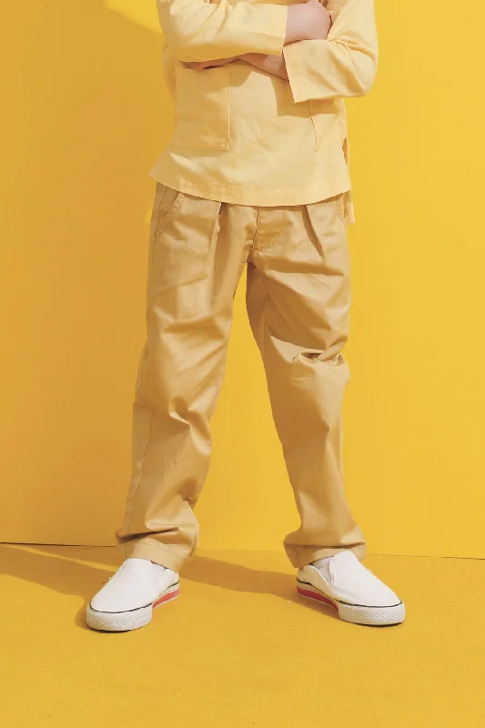 The Kurnia Tapered Pants - British Khaki High-Waist Trousers