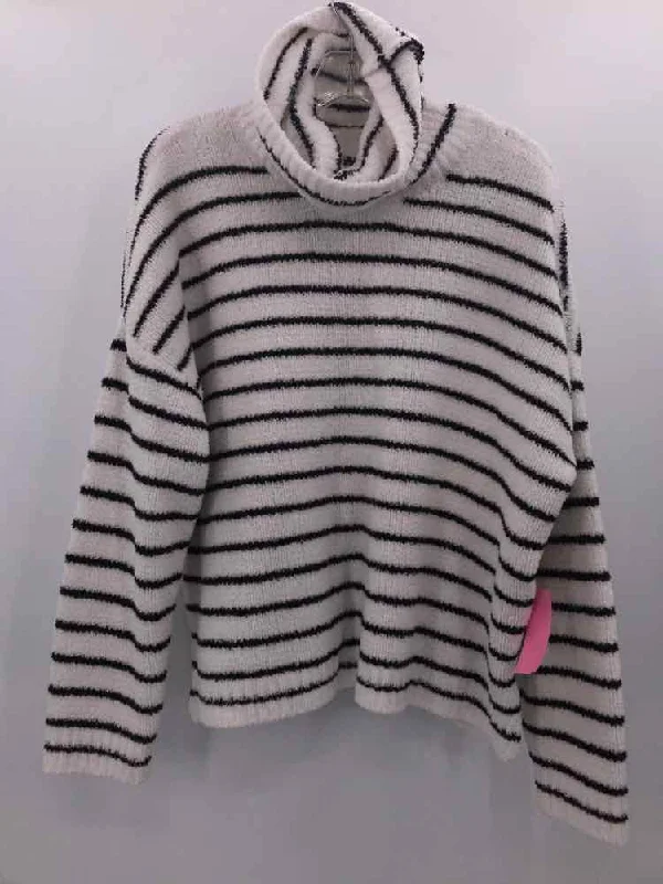 Pre-Owned ATM White Size Medium Turtleneck Sweater Terry Terry Cloth Terry Knit
