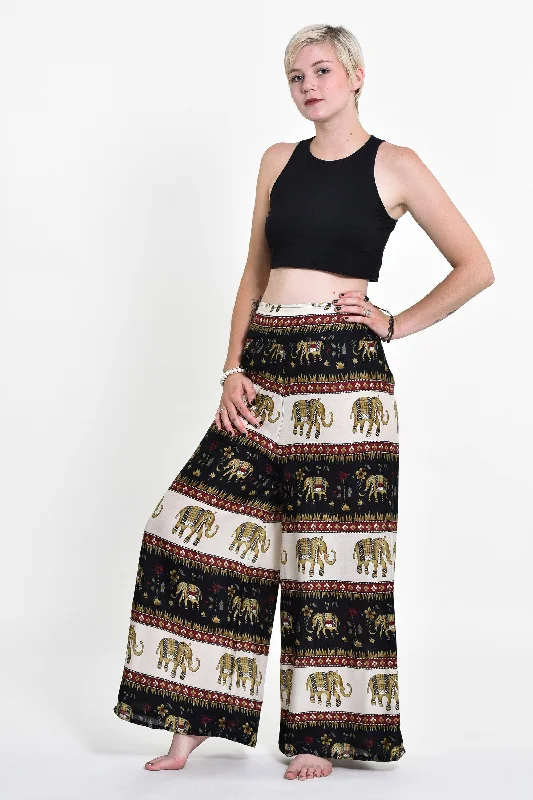 Womens Elephant Bliss Palazzo Pants in Black Cozy Lounge Pants