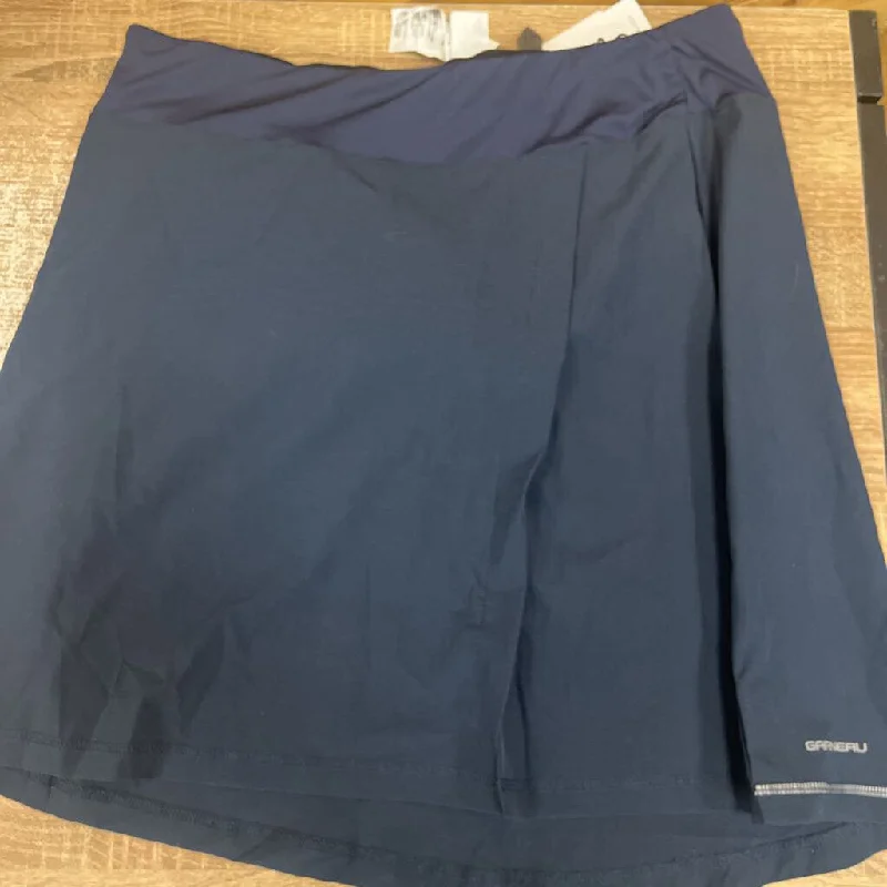 Louis Garneau - Women's Barcelona Cycling Skirt w/ Padded Liner Shorts - MRSP $130: Navy Blue-women-XL linen skirt relaxed