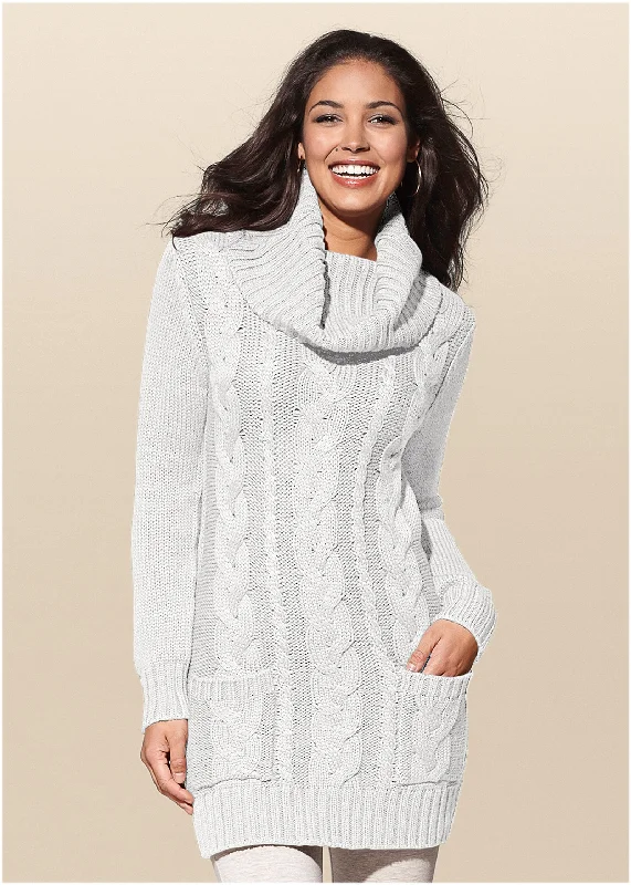 Cozy Sweater Dress - Off White Sweater Knitwear Pullover