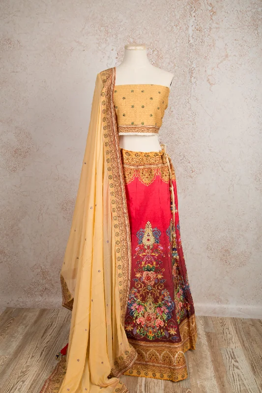 Printed choli & skirt R8_1376 a-line skirt cut