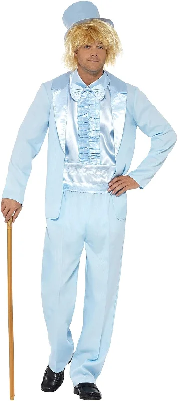 Smiffys 90s Stupid Tuxedo Costume - Adult 90s Fancy Dress Costume with Jacket, Trousers, Mock Shirt & Hat Stand-Up Collar Roll-Neck Collar Turtle Neck