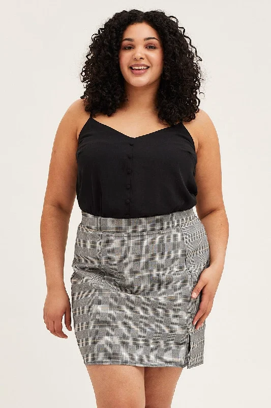 Check Mini Bodycon Skirt midi skirt versatile