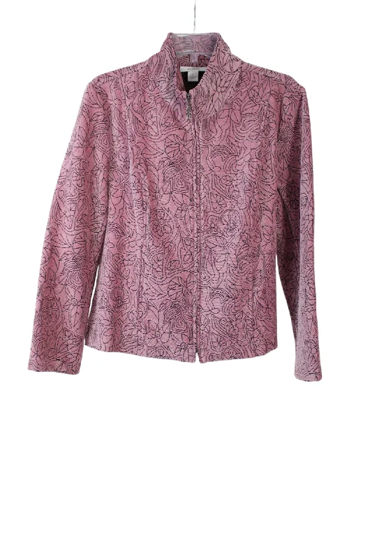 DressBarn Pink Jacket | L Zippered Jacket Buttoned Jacket Snapped Jacket
