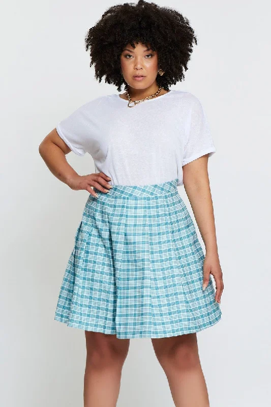 Check Mini Tennis Skirt Pleated pencil skirt chic