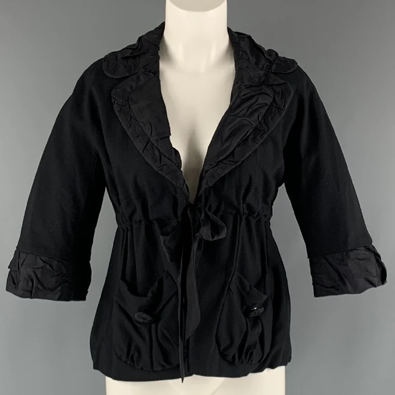 MARC by MARC JACOBS Size 2 Black Viscose Blend Jacket Wool Jacket Cashmere Jacket Tweed Jacket