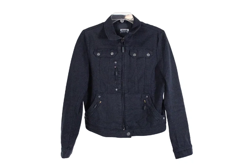 Brema Manichetti Navy Blue Denim Jacket | 46 Nylon Jacket Polyester Jacket Spandex Jacket
