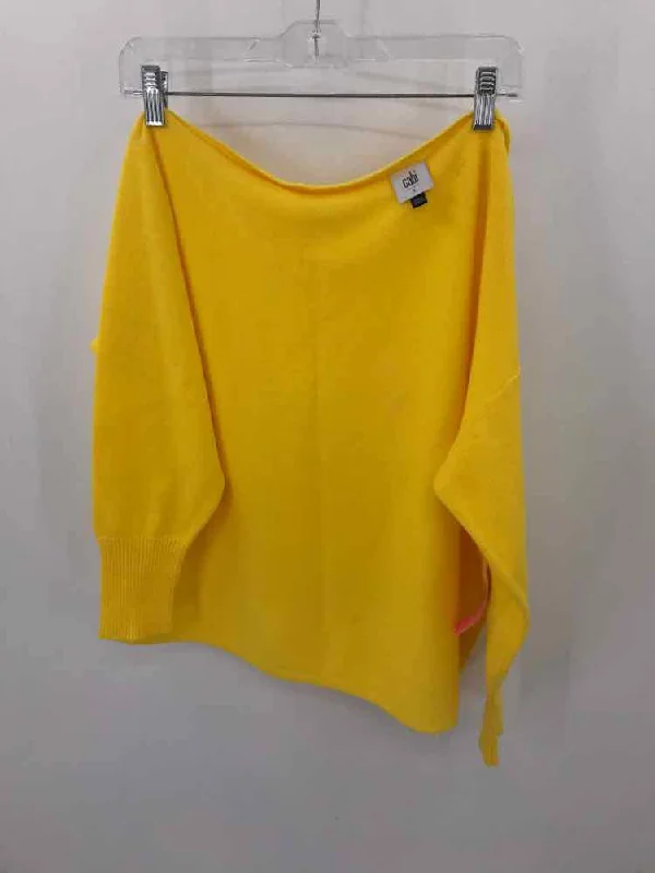 Pre-Owned Cabi Yellow Size Small Sweater Denim Fabric Leather Fabric Suede Fabric