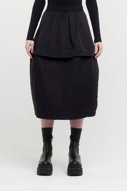 Melitta Baumeister Black Crunchy Taffeta Track Skirt cashmere skirt soft