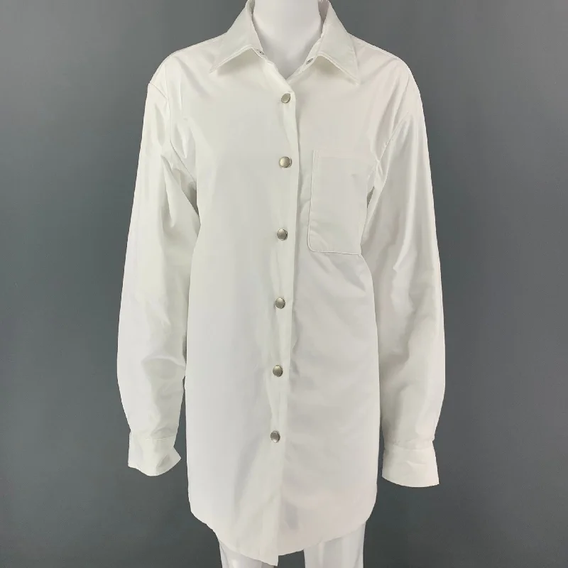 DRIES VAN NOTEN x LEN LYE Size M White Cotton Shirt Jacket Shirt Trench Coat Raincoat Waterproof Jacket DRIES VAN NOTEN x LEN LYE Size M White Cotton Shirt Jacket Shirt Trench Coat Raincoat Waterproof Jacket