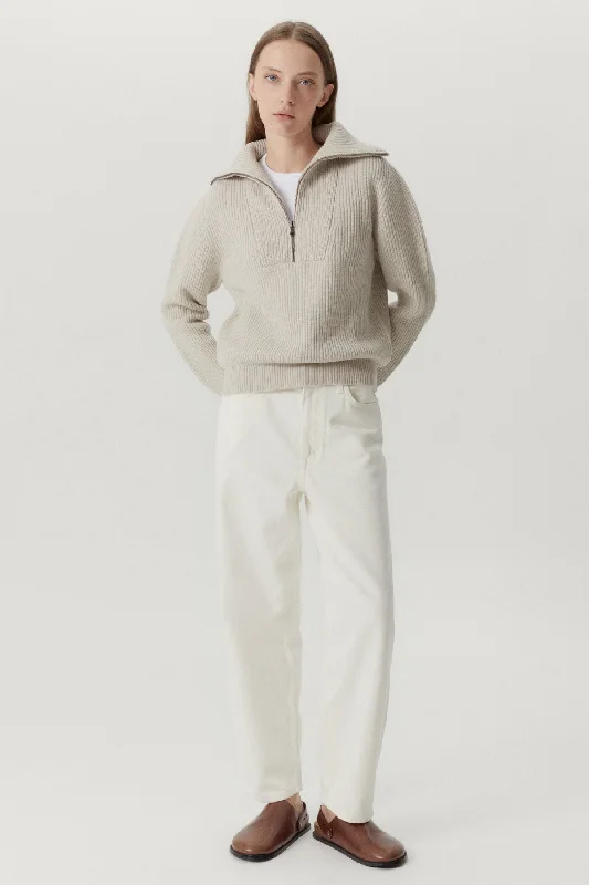 The Merino Wool Half-zip Sweater Oversized Loose Flowy