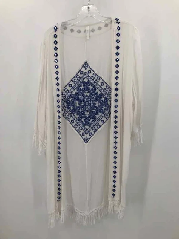 Pre-Owned La Moda Ivory Size Small Embellished Sweater Iron Safe Non-Iron Wrinkle Free