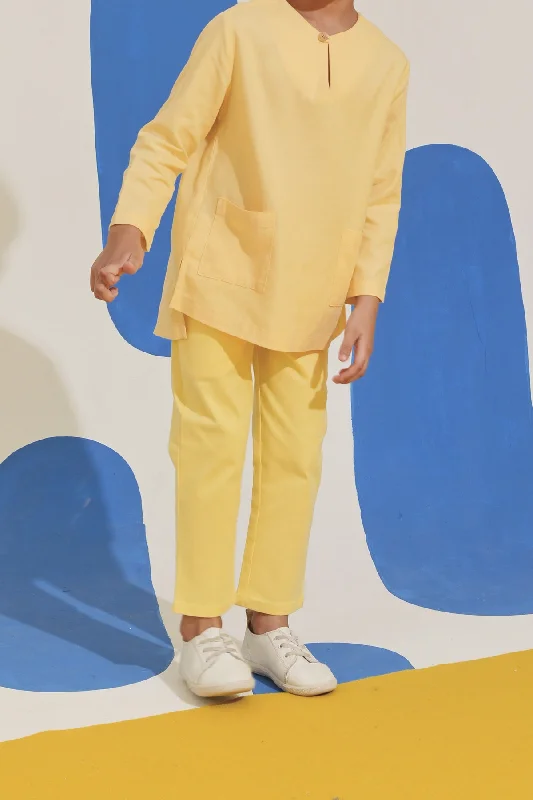 The Kurnia Slim Pants - Lemon Yellow Chic Slim Fit Pants