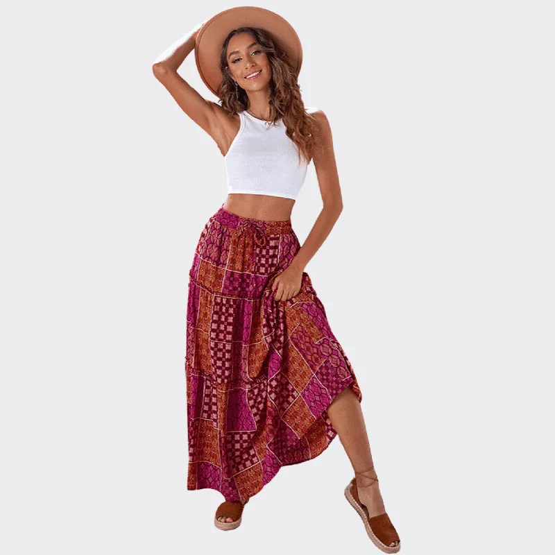 Bohemian Flounces Skirt seamless skirt comfort