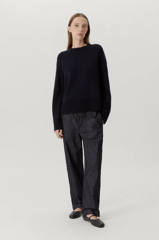 The Merino Wool Boxy Sweater Striped Floral Plaid