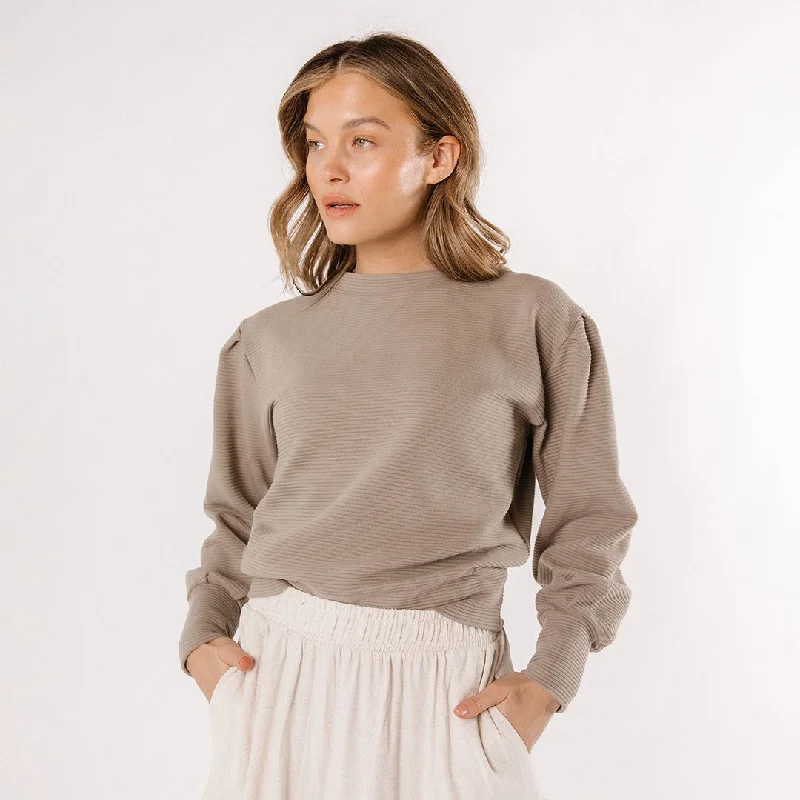 Atlas Ribbed Sweater, Chestnut Machine Wash Dry Clean Hand Wash