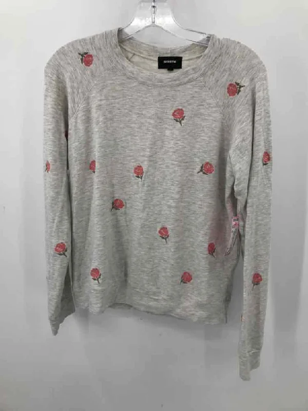 Pre-Owned Monrow Grey Size XS Floral Sweater Casual Formal Business