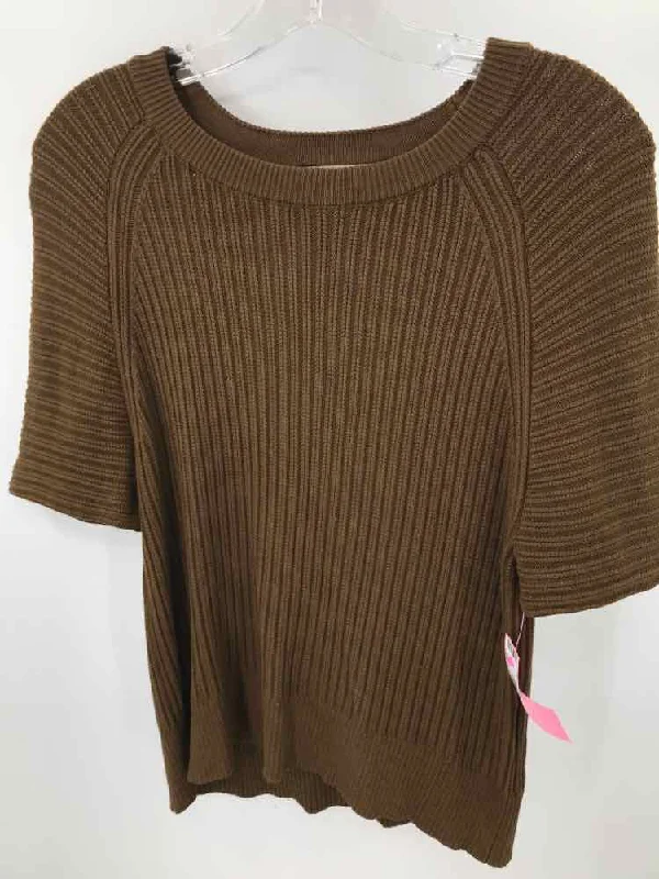 Pre-Owned Philosophy Green Size Large Sweater Solid Print Embellished