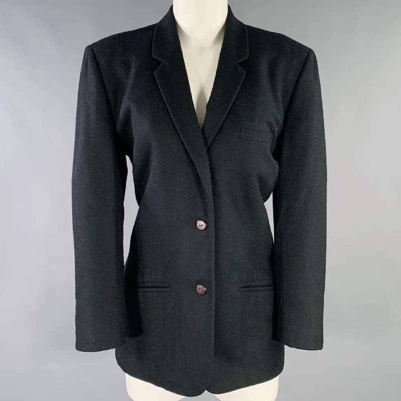 ISSEY MIYAKE Size M Black Wool Blend Single Breasted Jacket Blazer Oversized Jacket Tailored Jacket Straight Jacket
