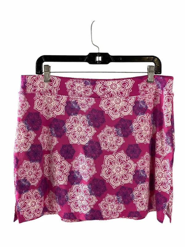 Tranquility Size L Pink White/Blue Print Athletic Skirt corduroy skirt comfortable