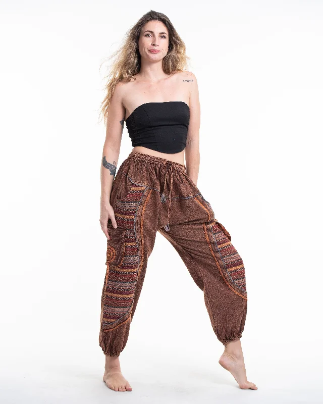 Unisex Patchwork Stone Washed Cargo Cotton Pants in Brown 07 Fashionable Button-Up Pants Unisex Patchwork Stone Washed Cargo Cotton Pants in Brown 07 Fashionable Button-Up Pants