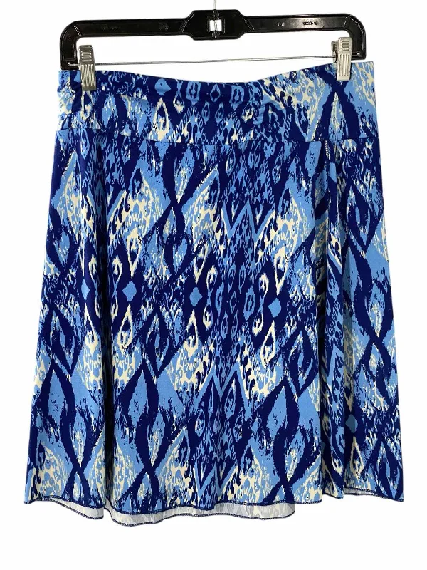 Tranquility Size S Blue White Print Skirt ribbed skirt waist