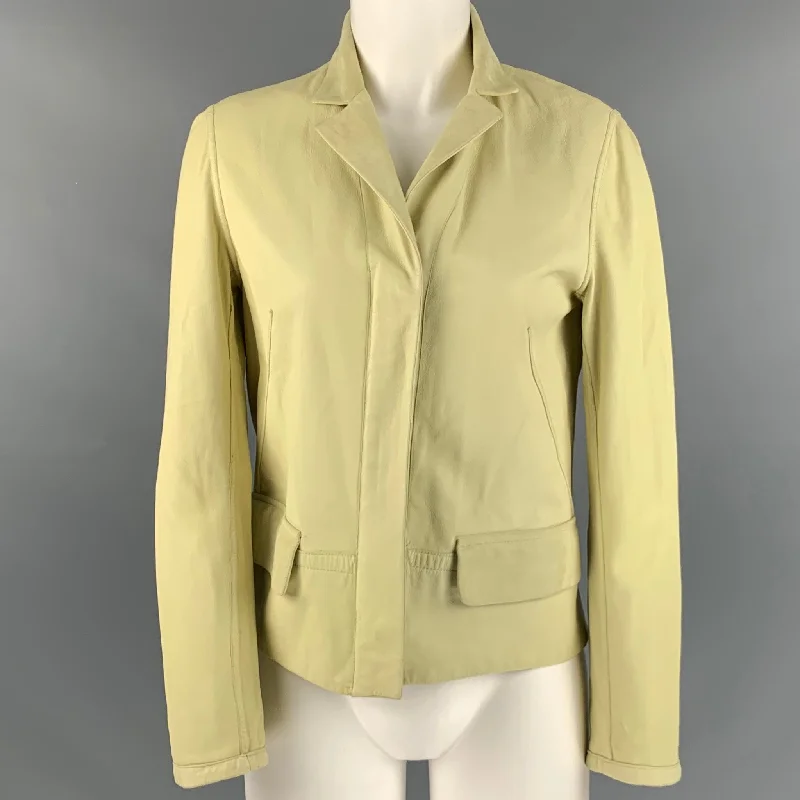 NO BRAND Size S Yellow Suede Reversible Jacket Blazer Satin Fabric Silk Fabric Chiffon Fabric