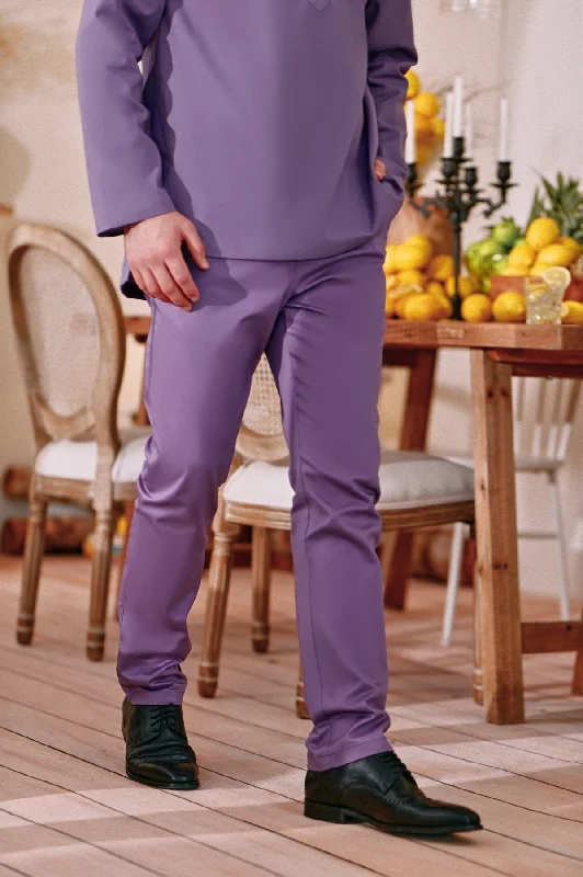 The Perfect Men Slim Fit Pants - Purple Slim Fit Casual Pants