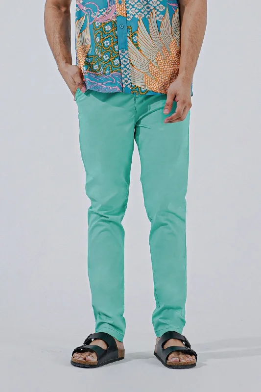 The Perfect Men Slim Fit Pants - Tiffany Green High-Waist Yoga Pants