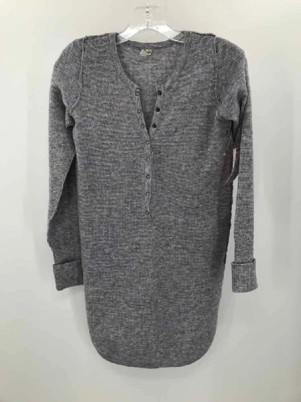 Pre-Owned Intimately Free People Purple Size Medium Sweater Mesh Blend Leather Blend Suede Blend