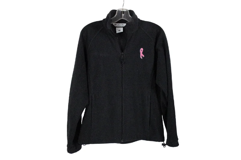Columbia Black Fleece Pink Ribbon Breast Cancer Jacket | S Collared Jacket Crew Neck Jacket Turtle Neck Jacket