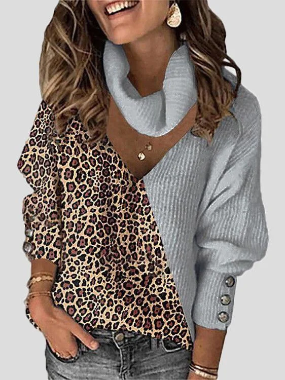 Beige Color Block Knitted Button Detailed Sweater Open Front Closed Front Wrap Front