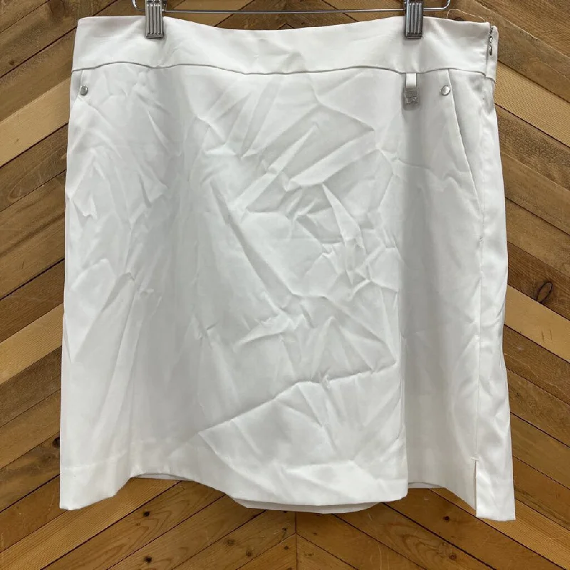 Cutter & Buck- golf skirt- MSRP $ 125: white -women-12 chiffon skirt flowing