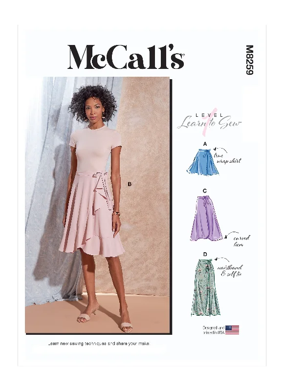 McCall's Pattern M8259 Misses' Skirts leather skirt sleek