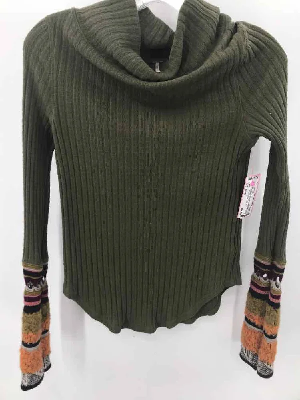 Pre-Owned Free People Green Size Small Sweater Oversized Loose Flowy