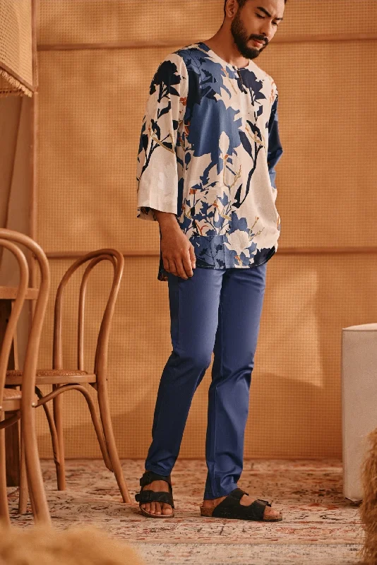 The Perfect Men Slim Fit Pants - Steel Blue Casual Track Pants