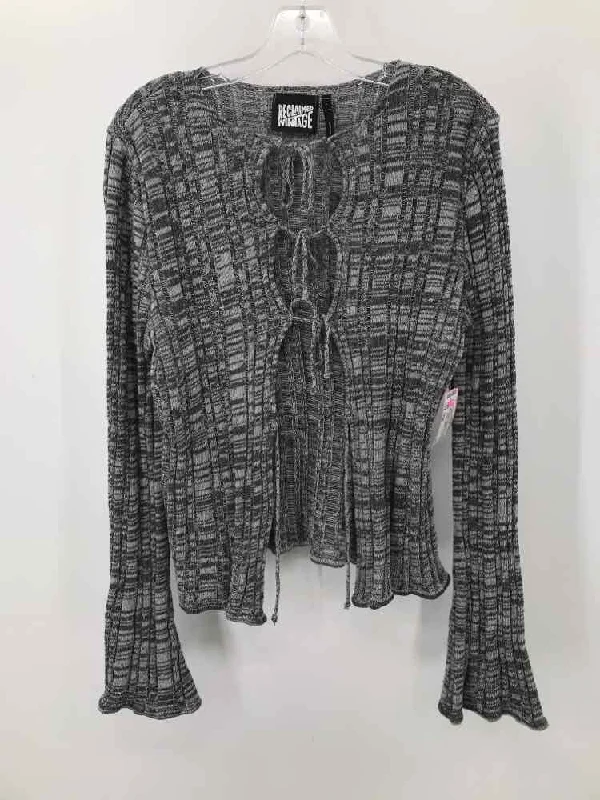 Pre-Owned Reclaimed Vintage Grey Size Large Sweater Glossy Satin Silk