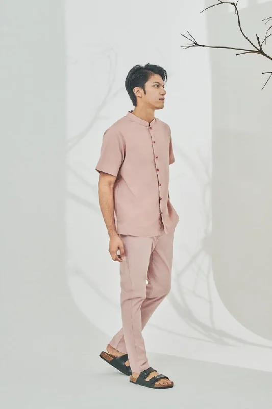 The Perfect Men Slim Fit Pants - Dusty Pink Soft Cotton Pants