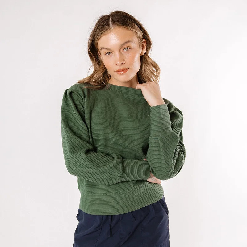 Atlas Ribbed Sweater, Emerald Rayon Fabric Velvet Fabric Corduroy Fabric